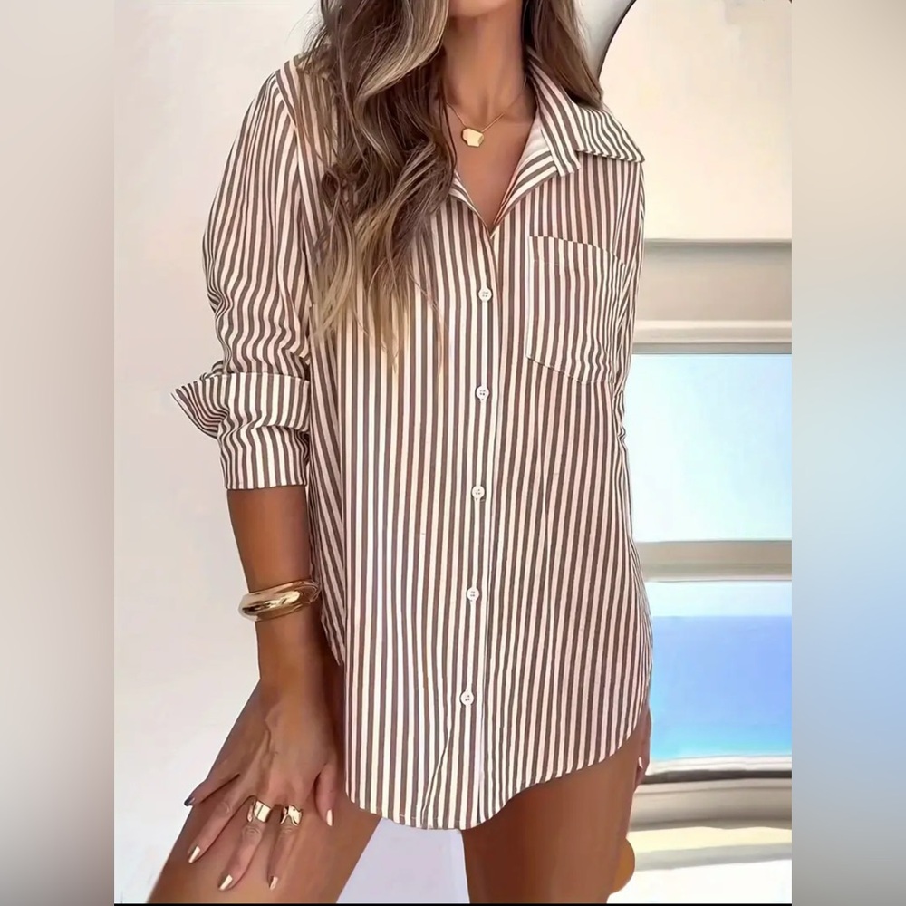 Striped Button-Up Shirt